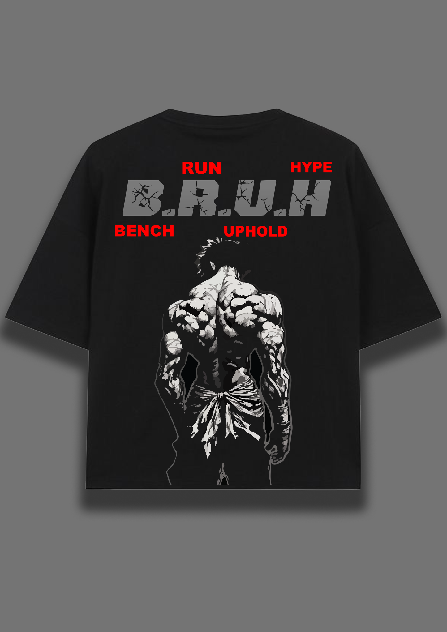 BRUH Oversized Gym T-Shirt for Men – Streetwear Fit, Workout Ready