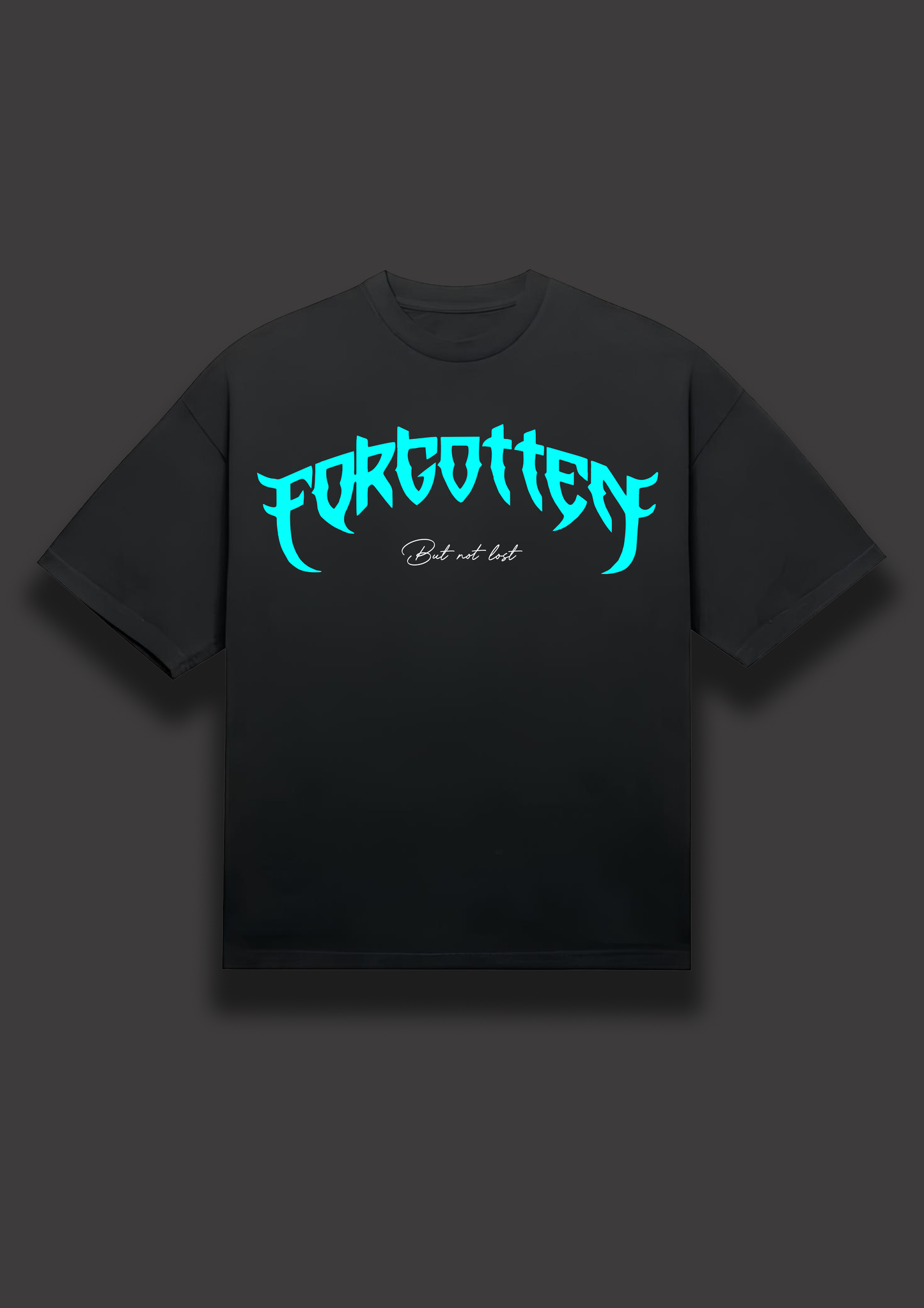 “FORGOTTEN – But Not Lost” Oversized Black Streetwear T-Shirt – Bold Gothic Aesthetic Tee for Urban Fashion Lovers