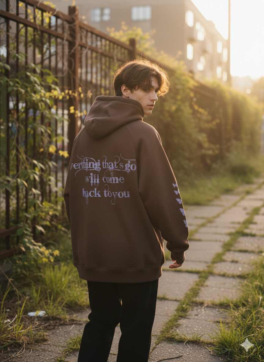 Sabr Hoodie |Brown Oversized Hoodies | Trendy Hoodies | Unisex Hoodies