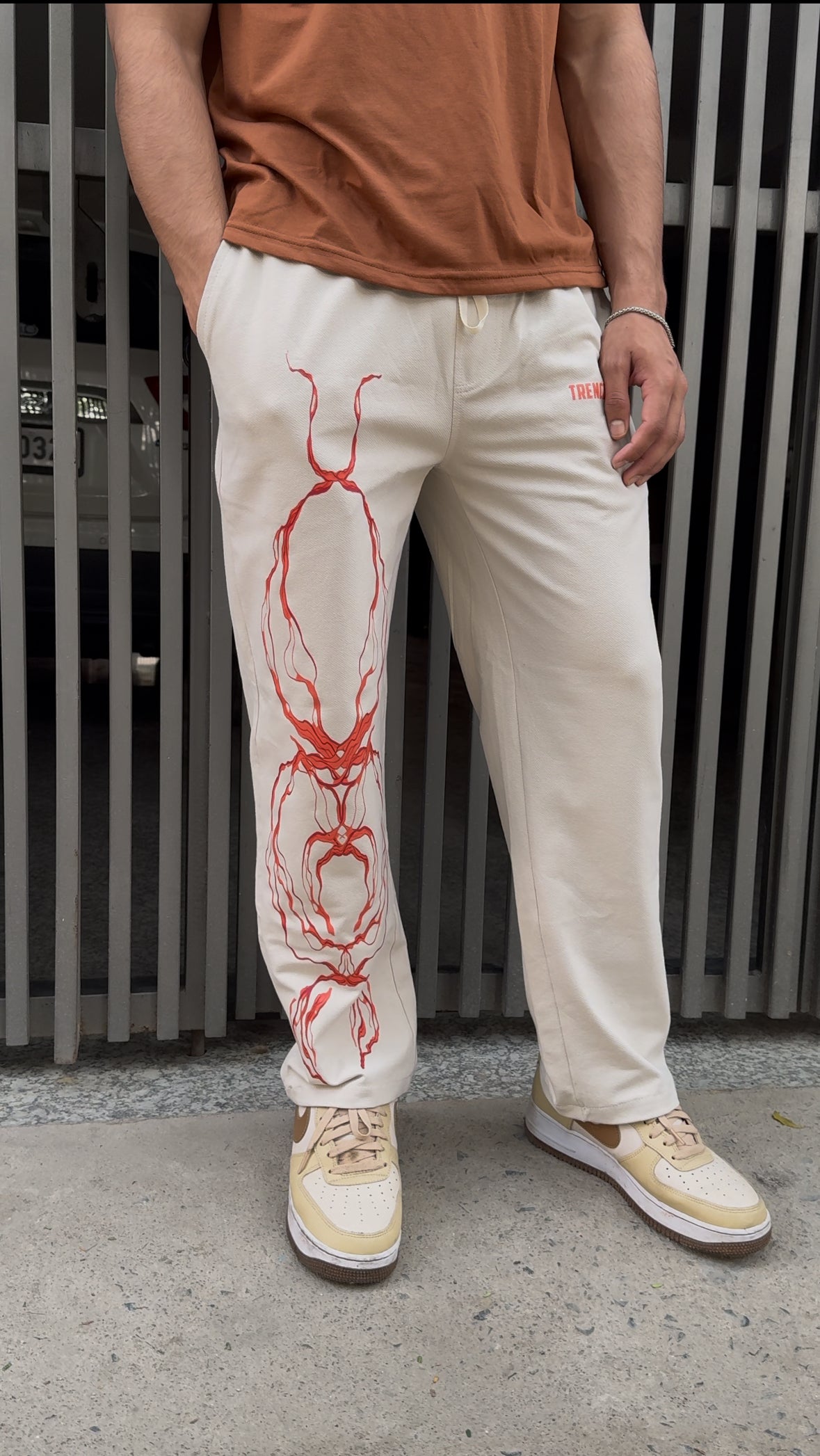 Beige Straight Fit Pants | Streetwear Pants