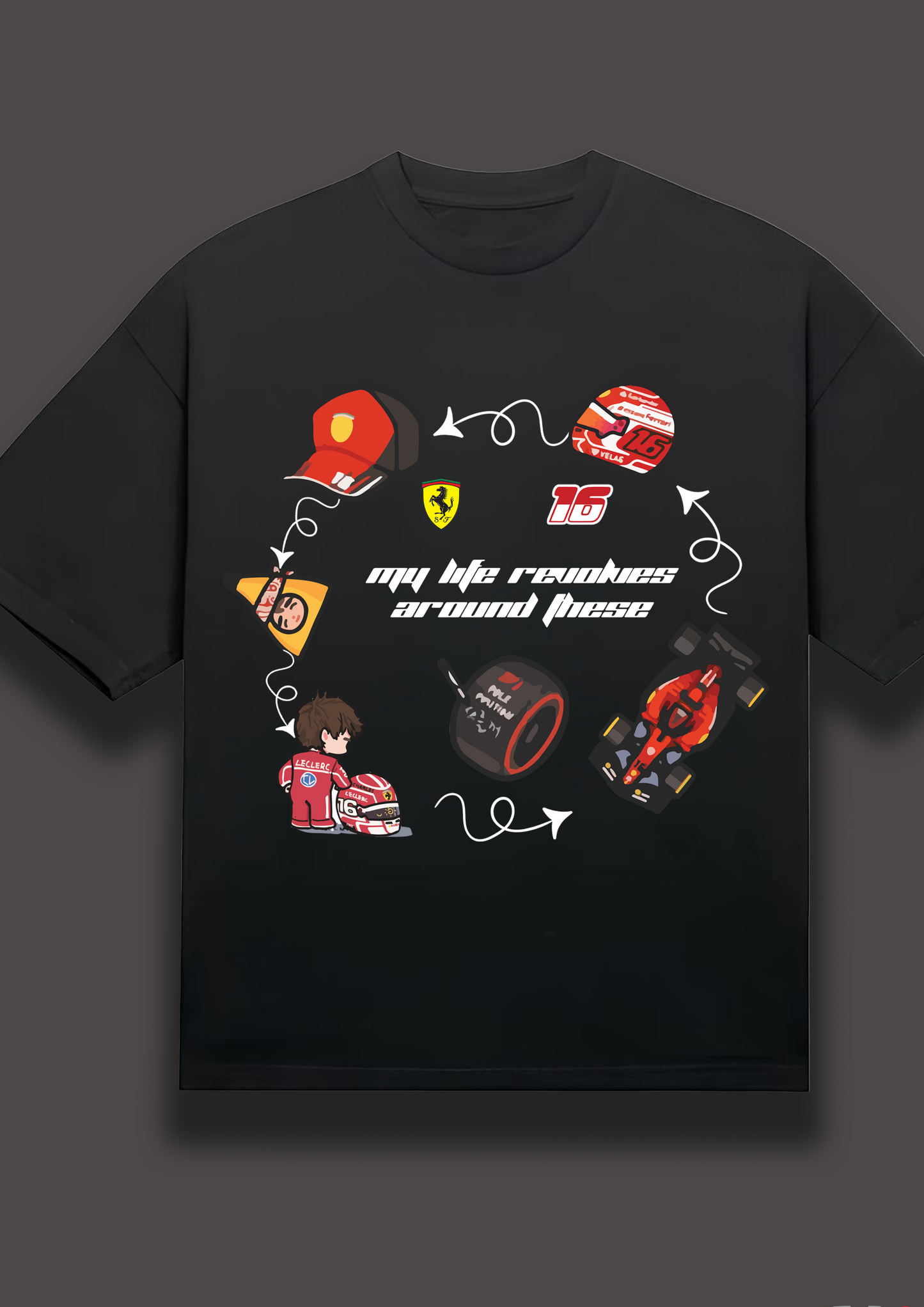 Charles Leclerc Oversized Tshirts | Formula One Tshirts | F1 Tshirts