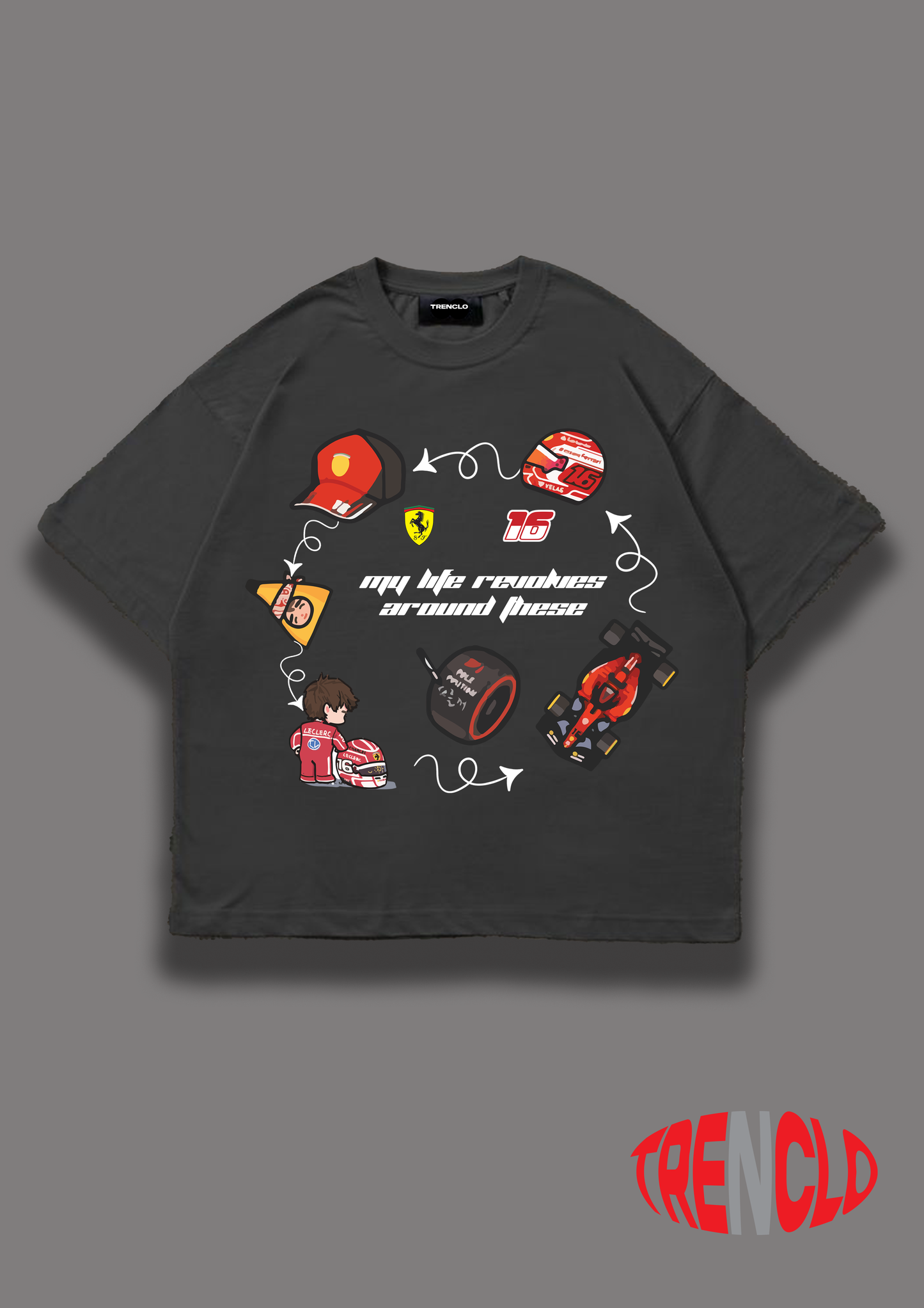 Charles Leclerc Oversized Tshirts | Formula One Tshirts | F1 Tshirts