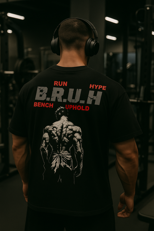 BRUH Oversized Gym T-Shirt for Men – Streetwear Fit, Workout Ready