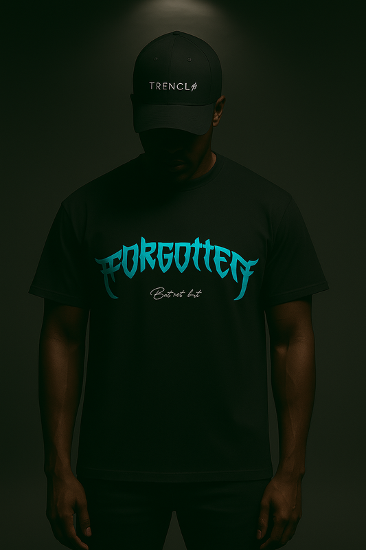 “FORGOTTEN – But Not Lost” Oversized Black Streetwear T-Shirt – Bold Gothic Aesthetic Tee for Urban Fashion Lovers