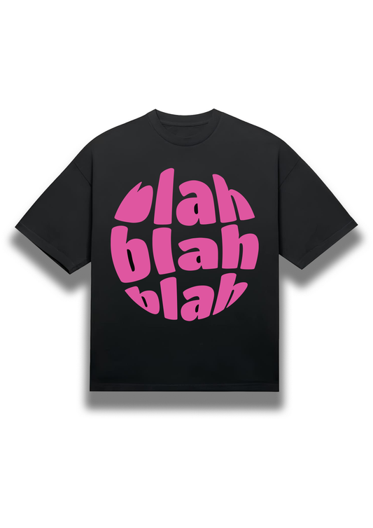 BLACK OVERSIZED PRINTED TSHIRTS